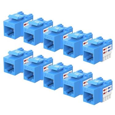 Imagem de [Listado UL] Cable Matters Pacote com 10 conectores de chaveiro RJ45 da Cat6, Azul