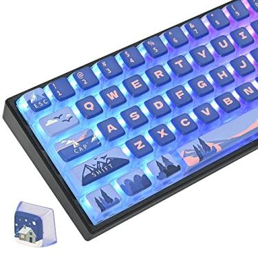Imagem de iTastatur Pudding Keycaps, conjunto de 118 teclas 60 por cento, teclado personalizado com perfil ASA, sublimação de tinta PBT translúcida ANSI US layout para teclado mecânico 61 68 87 96 104