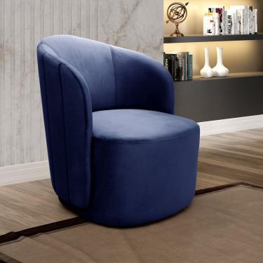 Imagem de Poltrona Concha Stela Decoração Moderna Azul Marinho