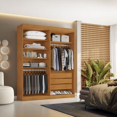 Imagem de Closet Casal Sem Portas 3 Gavetas Caribe Cinamomo