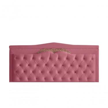 Imagem de Cabeceira Para Cama Box Painel Barcelona King Parede Madeira Eucalipto Suede Rosa Do La...