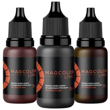 Imagem de Kit c/ 3 Pigmentos Line Brow MagColor Gold 5ml - Mag Estética, Escurís