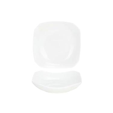 Imagem de Prato de salada em forma especial de cerâmica para uso caseiro criativo requintado resistente a altas temperaturas - sopa quadrada de anis estrelado de 15 cm branco puro
