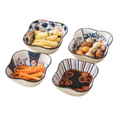 Imagem de yaocoral Pacote Com 4 Tigelas Pequenas De Cerâmica 3 Oz Para Molho Soja Estilo Japonês, Mini Pratos Fofos Molhos, Sushi, Acompanhamentos, Lanches, Ketchup, Condimentos E Churrascos