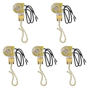 Imagem de IEUDNS 5x Interruptor de puxar para ventilador liga/desliga Ventiladores de teto de alto desempenho profissional com corrente de contas Interruptor de, Ouro