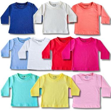 Imagem de 1 Camiseta de Manga Longa Para Bebê 100% Algodão P/M/G - BigToon Kids,