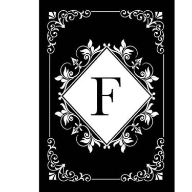 Imagem de Briarwood Lane Bandeira de jardim frente e verso com monograma F preto e branco