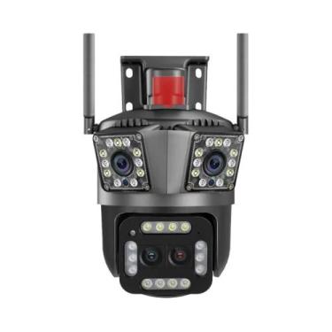 Imagem de Câmera PTZ WiFi 8K 16MP Zoom 12X Quatro Lentes Rastreamento AI Externo