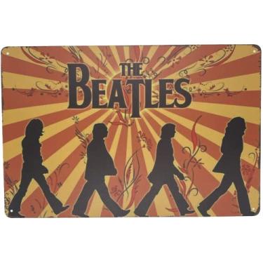 Imagem de Forever_USA Placa de Parede de Metal de Lata | The Beatles 8 X 12 Pol. | Placa de Pôster de Arte para Decoração Em Casa, Bar, Sala, Garagem, Caverna Do Homem | Música Pop Rock (Conjunto de 1)