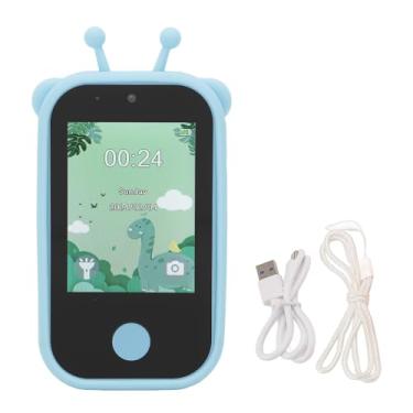 Imagem de 1080p 48MP Câmera digital 2.8in IPS Touch Screen Câmera inteligente com espelho de selfie MP3 Music Player Filtros de adesivos para crianças Aprendendo entretenimento Abs Silicone (Azul)