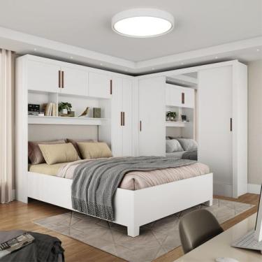 Imagem de Guarda-roupa Casal Modulado 5 Portas com Cama Santiago 3 Portas Plus 5