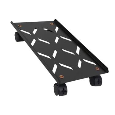 Imagem de KiBcsLic Suporte de torre de computador com 4 rodas giratórias, para piso, carpete, carrinho de PC, suporte de CPU para salas de jogos de escritório, casa, Não Ajustável