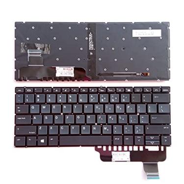 Imagem de Layout americano de substituição para laptop com teclado retroiluminado para HP EliteBook x360 830 G5 X360 830 G6 L40527-B31 sem moldura