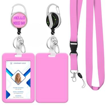 Imagem de Cordão retrátil para crachá de identificação – protetor de cartão vertical bonito e durável resistente a manchas para enfermeiras, médicos, professores, hospitais, escola, escritório, mulheres e