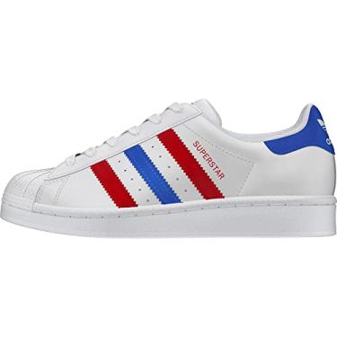 Imagem de adidas Performance Superstar 2 CF I Tênis de basquete moderno, Branco/Azul/Escarlate, 5.5 Big Kid