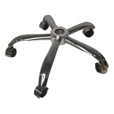 Imagem de Base Estrela Cromada para Cadeira Diretor com 5 Rodízios PU Antirriscos – Encaixe Universal Home Gourmet