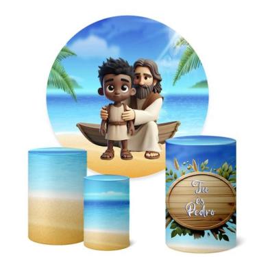 Imagem de Trio Capas Cilindro Painel Redondo 1,50m Tu és Pedro - Fadrix, K1TEP00