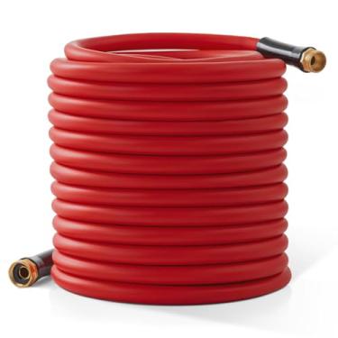 Imagem de Mangueira de jardim 45.7 m x 5/20.3 cm, mangueira de água resistente quente/fria, -45.6 °C a 87.8 °C, mangueiras de borracha flexíveis de 600psi, conexões sólidas de 0,9 cm para gramado e jardim ao ar
