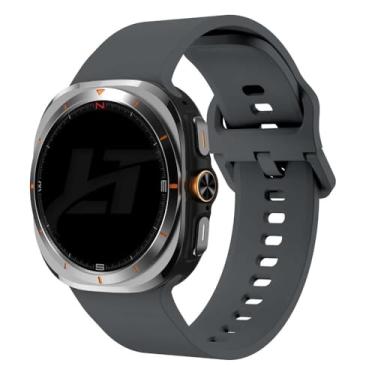 Imagem de Pulseira Silicone Lisa LTimports compativel com Galaxy Watch Ultra 47mm Sm-L705 / Sm-L705F (LT-Cinza-escuro)