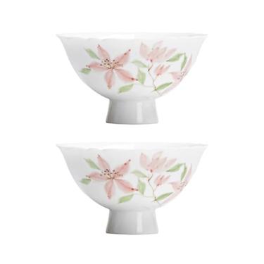 Imagem de Conjunto de chá de gongfu pintado à mão boutique – Flor de pêssego em porcelana branca pura, inclui bule de chá com alça de arco, Gaiwan, xícaras de chá e bandeja de bule, presente de cerimônia de chá