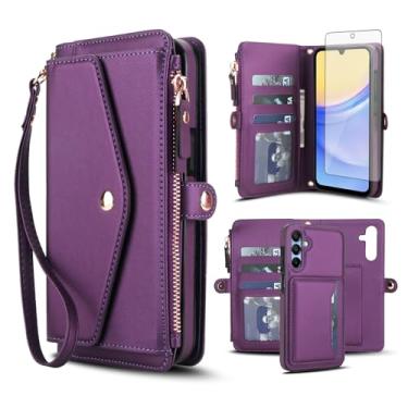 Imagem de Asuwish Capa de telefone para Samsung Galaxy A56 5G capa carteira compatível com Magsafe RFID protetor de tela alça transversal alça flip compartimento para cartão com zíper bolsa celular A 56 56A LTE