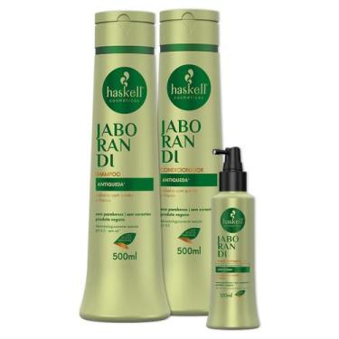 Imagem de Kit Haskell Jaborandi Shampoo Condicionador E Tônico 500ml