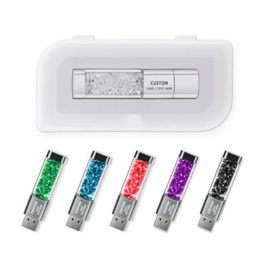 Imagem de Pen drive USB personalizado, pacote com 100 unidades de polegar personalizadas USB 2.0, pen drive, ideal para presentes corporativos, eventos de negócios e brindes promocionais (128 GB, com caixa de
