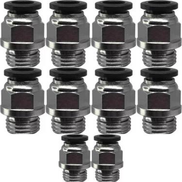 Imagem de 10 Conexão Pneumática Engate Rápido Reta Rosca 1/4 Tubo 12mm - AKME