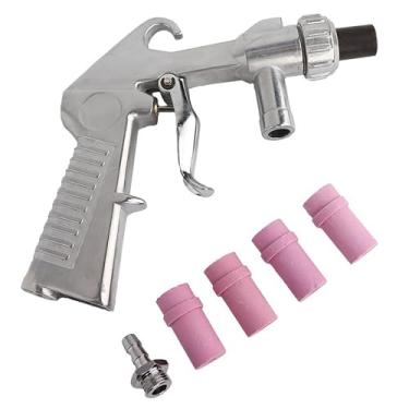 Imagem de Kit de pistola de jateamento de areia, jateador de areia para remoção de ferrugem de compressor de ar, pistola de jateamento abrasiva com adaptador rápido de ar para armários de jateamento