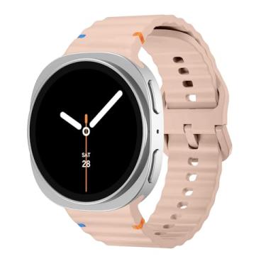 Imagem de Pulseiras de silicone esportivas compatíveis com Samsung Galaxy Watch 8 de 40 mm e 44 mm/8 Classic de 46 mm e mulheres, macia à prova d'água sem lacunas para Samsung Galaxy Watch 8 Classic de 46 mm/8