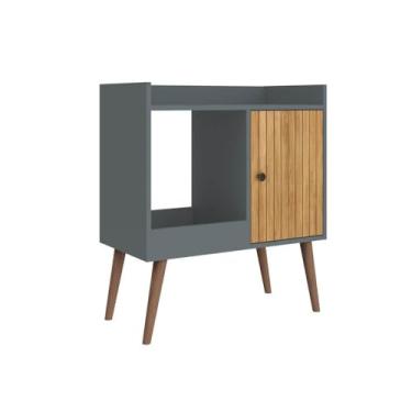 Imagem de Aparador Bar Retrô com 1 Porta MB1058 Mel/Petroleo