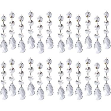Imagem de Pacote com 30 enfeites de Natal, decorações de árvore de cristal, cristais de acrílico transparentes para centros de mesa, guirlanda, lustre, guirlanda, miçangas, para festa de casamento, Natal,