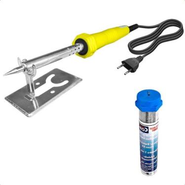 Imagem de Kit Ferro de Solda Profissional 40w 220v + Tubo Estanho - Startools