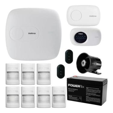 Imagem de Kit Alarme Monitorado AMT 1016 NET com 7 Sensores PET e Teclado - INTE
