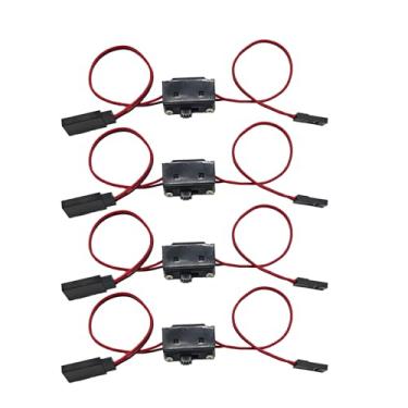 Imagem de Chanjorlin 4 Pack RC Car On/Off Switch JR Futaba Style 2 Way Power with Power Switch for 1/10 1/8 1/12 1/16 Crawler Buggy Off Road Truck Car Traxxas Rc4wd Tamiya Axial Drone Airplane Boat