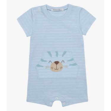 Imagem de Macaquinho Infantil Cotton Listrado Trick Nick Azul, Azul, 2