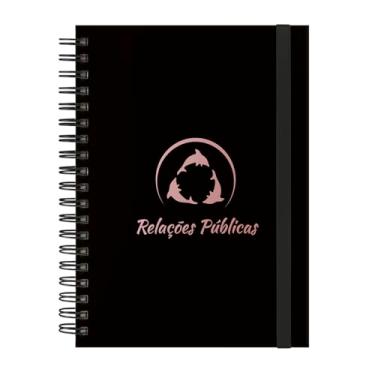 Imagem de Caderno Colegial Plus 12 Matérias Profissões Relações Públicas (Preto e Rosê)