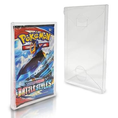 Imagem de EVORETRO Envelope de cartão colecionável compatível com Pokémon Single Pack Booster, Magic, Yu-Gi-Oh - Protetor de cartão de plástico PET de 0,35 mm de espessura para cartas colecionáveis (pacote com