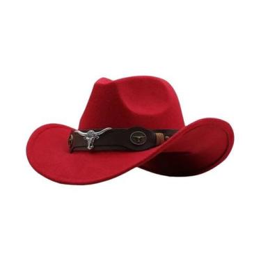 Imagem de Chapéu De Cowboy Étnico Vintage Em Denim, Fibra De Lã, Respirável, Par