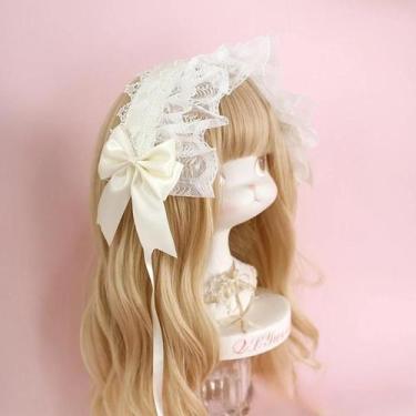 Imagem de Lolita faixa de cabelo acessórios para cabelo faixa de renda doce KC l