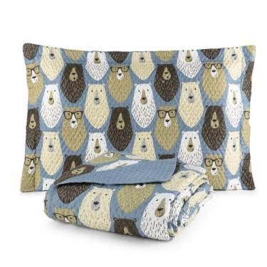 Imagem de Colcha Estampada Quarto de Menino Solteiro Soft Dupla Face - EMPÓRIO D