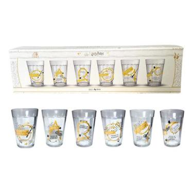 Imagem de Kit Copo 6 Peças Harry Potter Brasão - Chapéu Seletor - Allmix, Magias