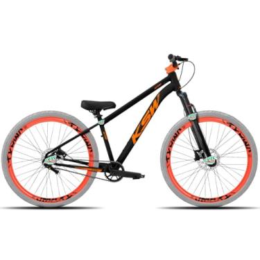 Imagem de Bicicleta KSW do Grau Kit 1x1 Freio Hidráulico Pneus Flame,PRETO E LARANJA 2