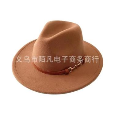 Imagem de Chapéu Feminino De Feltro De Lã Para Outono/Inverno Com Fivela Estilo 