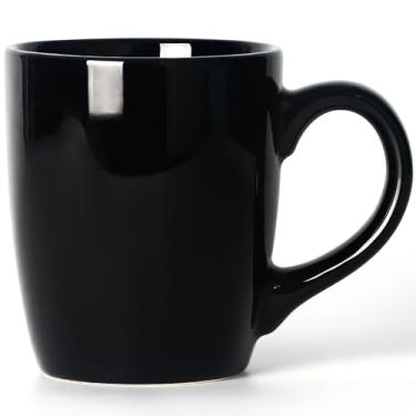 Imagem de SHOWFULL Caneca de café grande, caneca de café extra de 590 ml, copo de cerâmica lisa, grande capacidade e alça grande, para pai, homens, mulheres, seguro para micro-ondas e lava-louças, preta