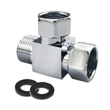 Imagem de Adaptador de encaixe de desviador de água, adaptador de conector de mangueira Add-A-Tee G1/5.1 cm para adaptador de válvula angular, braços de chuveiro, pulverizador de bidê de vaso sanitário