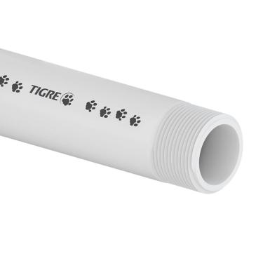 Imagem de Tubo de Rosca PVC Branco 1.1/2" 50mm 6 Metros - 10001943 - TIGRE