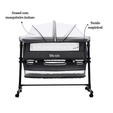 Imagem de Berço 6 em 1 Portátil Moises Com Mosquiteiro De Bebê Acopla Na Cama - 