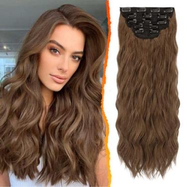 Imagem de Extensões de cabelo BARSDAR Brunette, 50 cm, onduladas, 5 peças