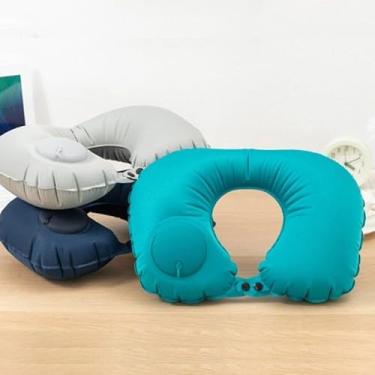 Imagem de Almofada Travesseiro De Pescoço Viagem Inflável U - Ergonômico, Portátil, Compacto e Confortável Para Avião, Carro, Trem e Ônibus